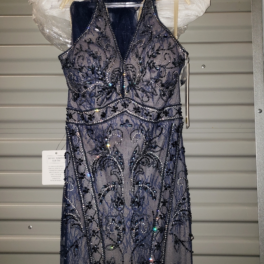 Navy Blue Couture Dress